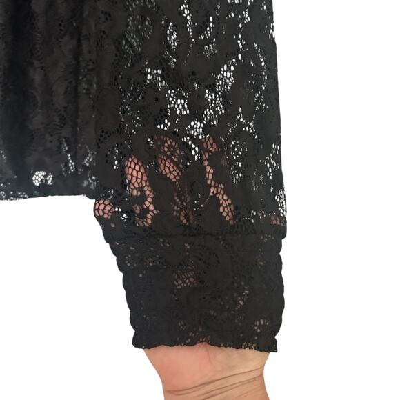 Cable & Gauge Lace Mock-Neck Blouse Women’s Small Black Whimsigoth Witchcore - Picture 6 of 8